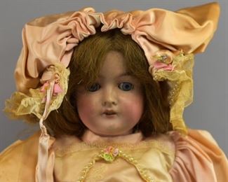 Antique 25" German Queen Louise Porcelein Bisque Head Doll