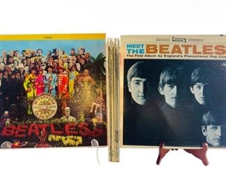 Collection of Beatles Vinyl Records