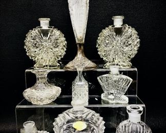 Vintage  glass and crystal Perfume Bottle Lot