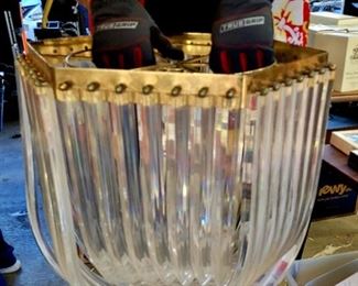 1970s-80s Lucite and Brass chandelier