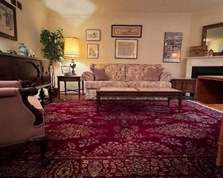 WELCOME...The Living Room has some nice old furnishings including this 9x12 room size rug.