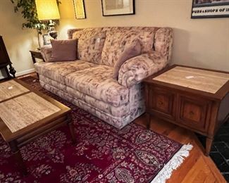 matching stone top coffee and end tables