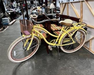yellow huffy bicycle 