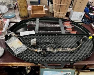 Truglo bow with arrows in case 