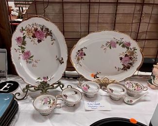 rose print dishes 