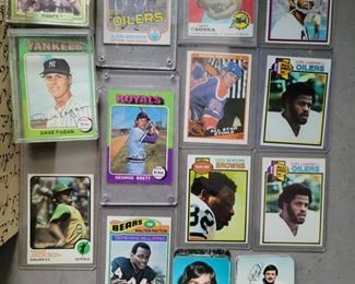 ASSORTED BASEBALL, FOOTBAL AND HOCKEY CARDS.. 70'S 80'S AND COMPLETE SETS AS WELL..