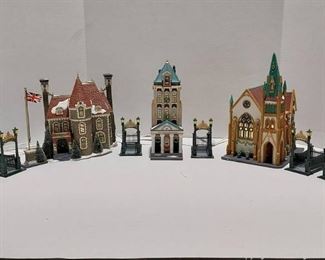Variety of Christmas Village Houses and Accessories Includes Dept 56 Heritage Village Collection