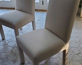 Set of 8 Linen upholstered dining chairs