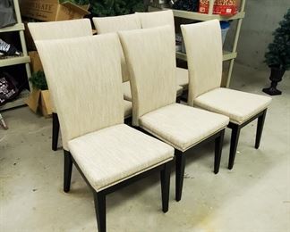 Set of eight dining chairs, six shown