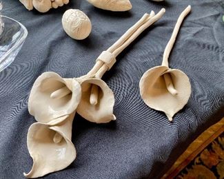 Frank Fleming bisque triple calla lily and single calla lily