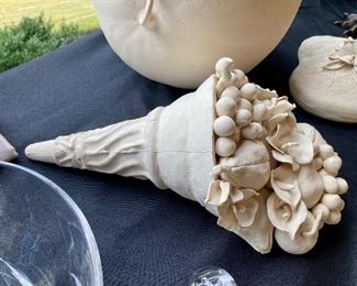 Frank Fleming bisque ice cream cone cornucopia 
12” l, 7” h
