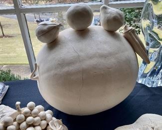 Frank Fleming bisque watermelon  with attached produce
11.5” w, 9” h
