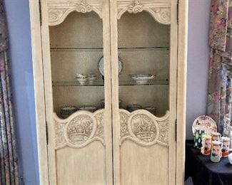 French lighted display cabinet
56” w, 18” d, 96” h
