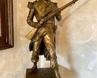 Bronze sculpture of French war hero Jean Pierre Hyppolyte Blandan by Jean Gautherin
32” tall
