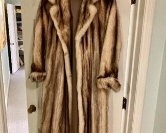 Fitch fur long coat

