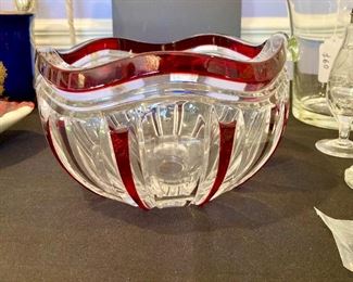 Faberge ruby red cut-to-clear “Bruxelles” bowl (has original box)
