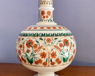 2-piece pietra dura marble inlay vase
11.5” tall

