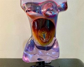 Dino Rosin art glass torso sculpture
