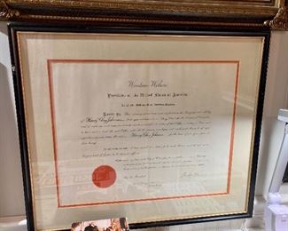 Signed president Woodrow Wilson
