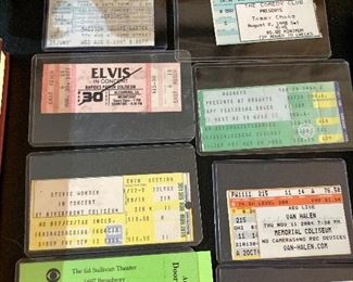 Vintage concert ticket stubs