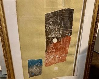 Hoi Lebadang signed cast paper intaglio etching with embossing
