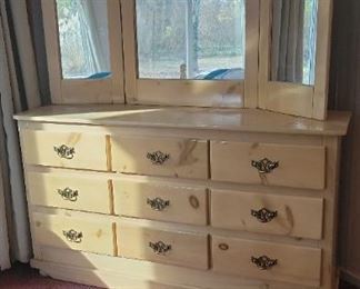 06 Whitewashed Triple Dresser With Mirror