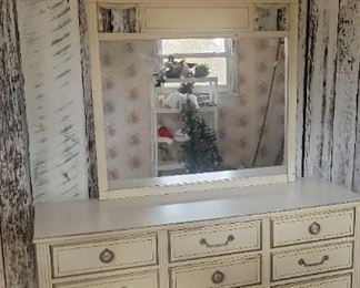 French Provincial Double Dresser with Mirror