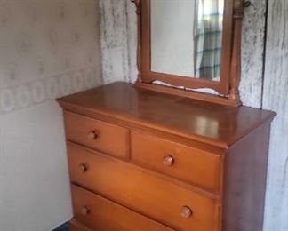 Small Wood Dresser with Mirror