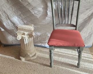 Wood Side Chair Pedestal