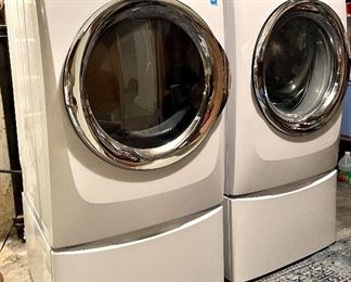 SOLD Washer Electrolux Front Load Washer and Dryer. Dated 2018. Dryer is electric;  pair - Electrolux  Dryer Model EFME627UIW0. Washer model EFLS627UIWO. Bases included in the price. Both in great working condition. You move! They need to come up a flight of stairs. 