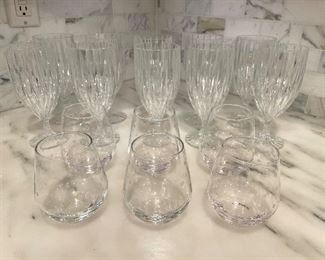 SOLD -set of 10 water goblets; AVAIL: set of 10 Kate Spade Stemless wine glasses