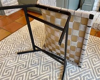 SOLD Detailed view of suede woven chair