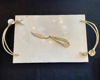 Michael Aram. Callalily marble tray w/ serving knife. New at Macy's for $235. Yours for $160. 