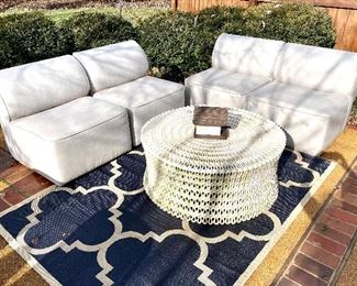 SOLD -  Big Joe, 4-piece modular outdoor sectional. Sells new for $2000+. Each piece 30 x 30 x 30