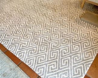 SOLD-Dash & Albert wool tufted rug; Grey and Ivory geometric. 10 x 14. $3000 New.   