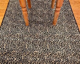 SOLD Leopard print utility rug. Great condition, 4' x 6'
