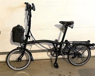 Brompton 2 Speed Bicycle wth Brooks Seat and 16 inch tires. This bike is in good used condition.