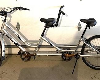 Sun Brickell Bicycle Built For Two in used condition with the front brakes needing repair. This bike has 26 inch tires.