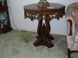 over the top fantastic carved parlor table, could be one of a kind.
