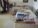 nine card tables of costume jewelry