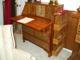 Carved Asian drop front desk