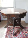 likely the most amazing Victorian Burled Walnut carved, marble top table I have ever seen in my 35 year career