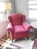 we have a pair of these rose colored arm chairs