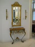 wonderful console table and beveled mirror