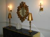 black glass and marble buffet