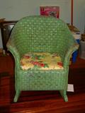 child sized old wicker rocker