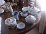 Wedgwod blue embossed Queen's ware.