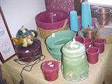 Longenberger basket and pottery