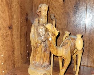 Hand carved wise man and camel...yes there is at least one wise man