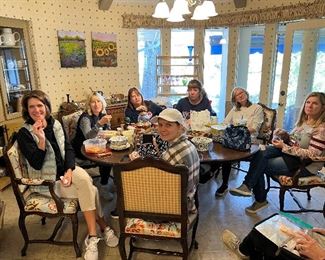 Taking a break! Lisa, Tiff, Stacie, Christi, Dawn, Michelle, Katherine. 